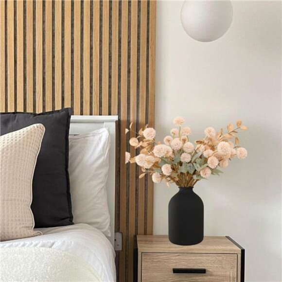 Beige Fake Flowers Silk 10 Stems With Eucalyptus, Faux Flowers For Vase - Picture 6 of 7